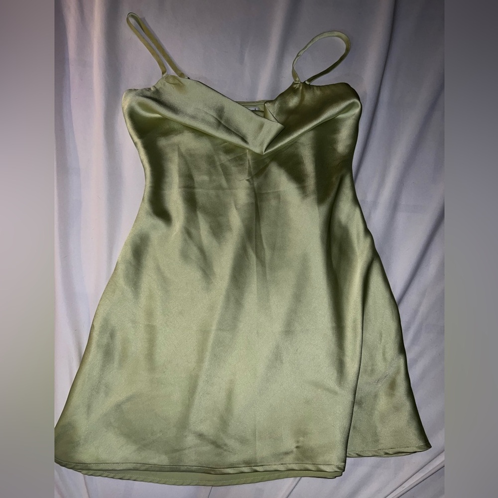 Green Satin Dress